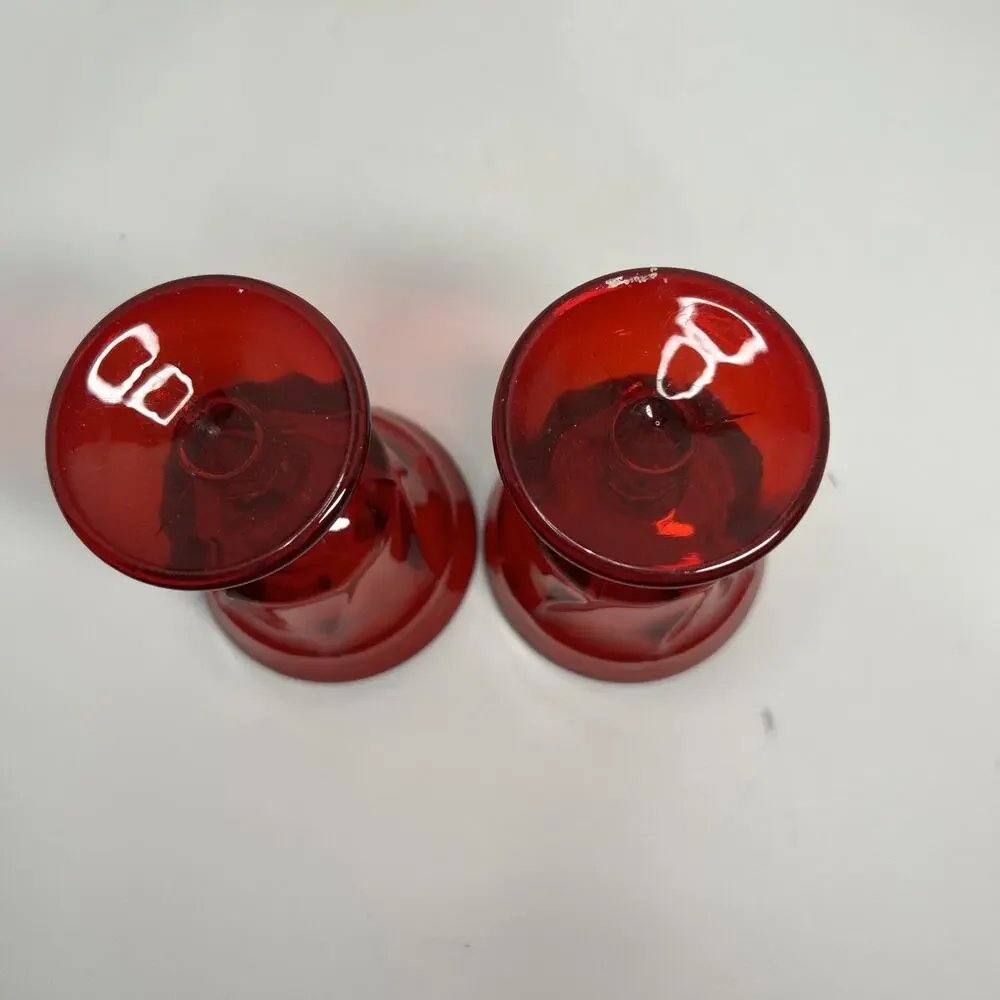 Vtg Fostoria Glass Jamestown Ruby Red Wine 4.5